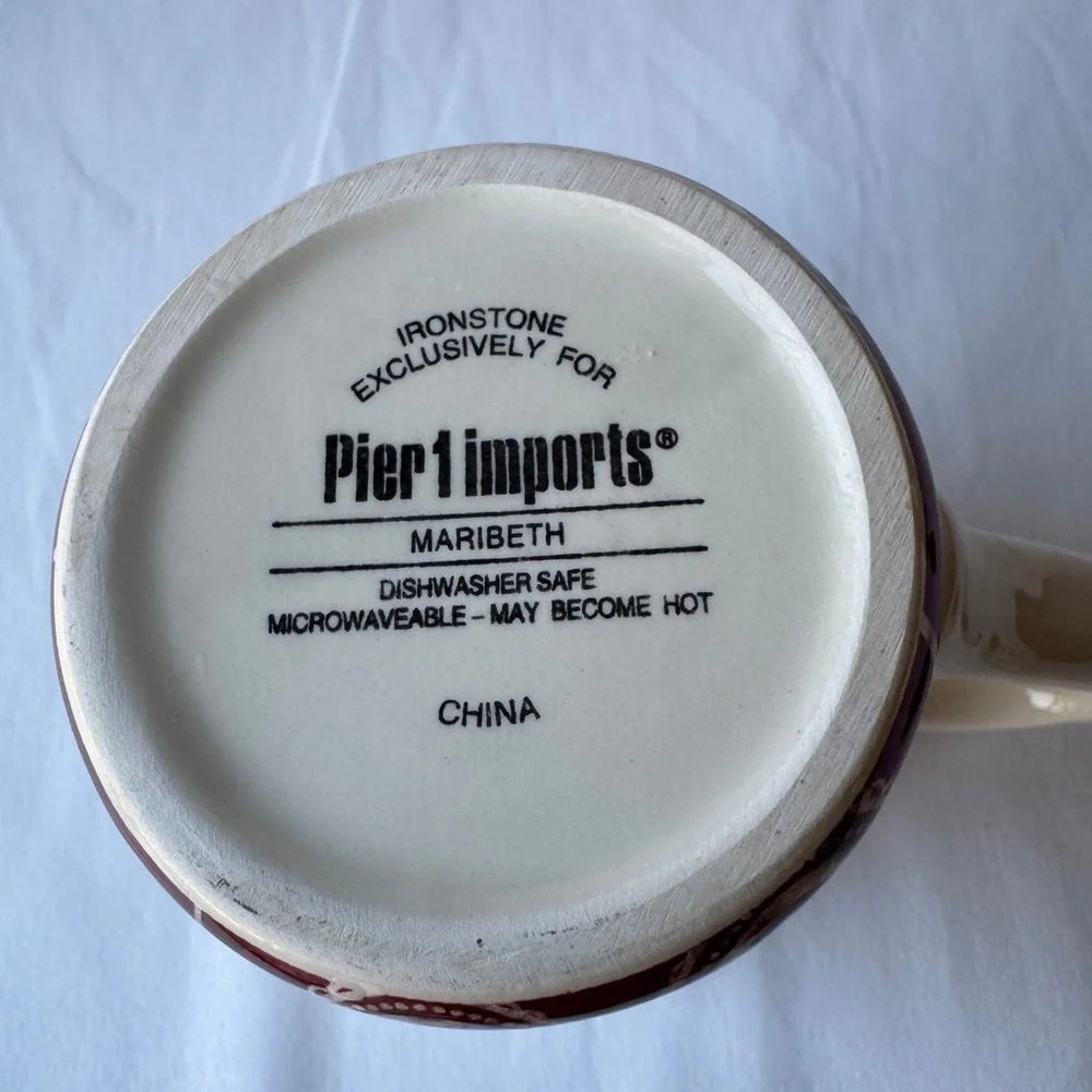 Pier 1 Imports Ironstone Maribeth Coffeee Mug